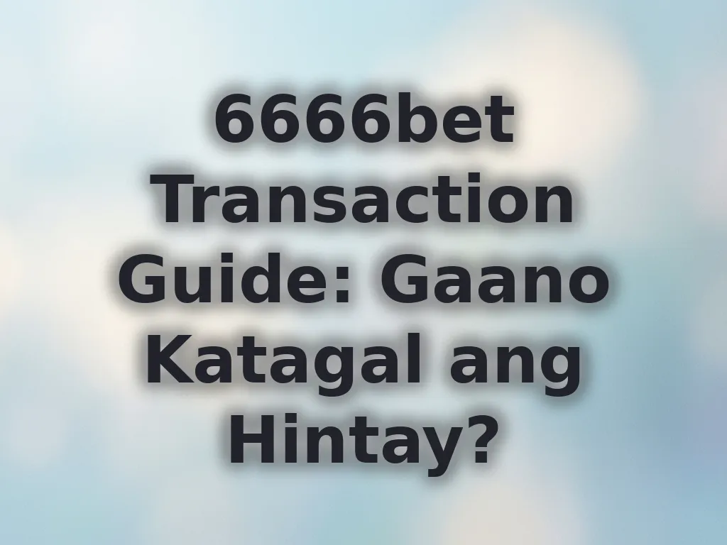 6666bet Transaction Guide